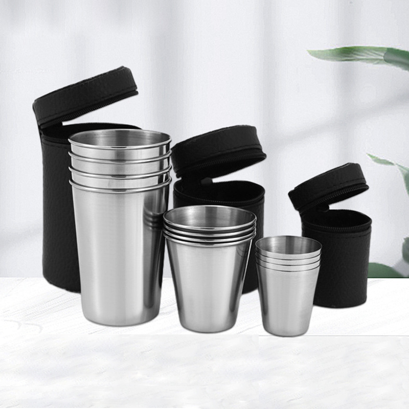 Whisky Beer And Wine - 4 Buah Gelas Mini Set Stainless